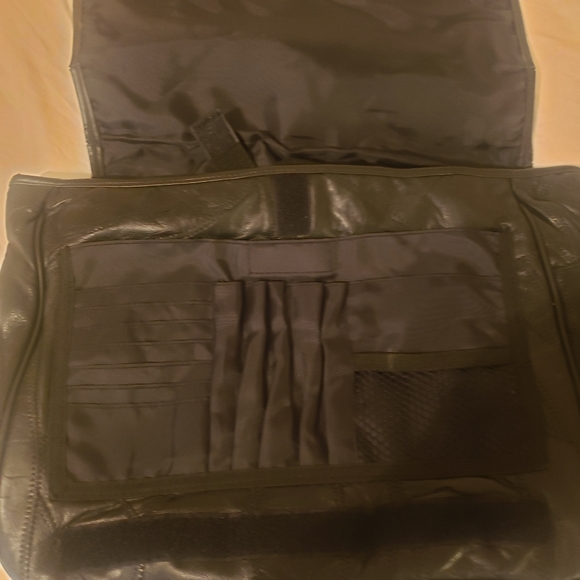 Unisex Large Shoulder Bag Black Patchwork PU Leather Or Fanny Pack Crossbody - Picture 4 of 8